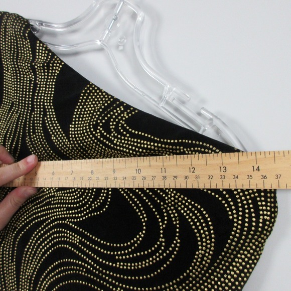 Cache One Shoulder Top Blouse Women S Black Gold Sequins Vtg Going Out y2k 244 - Picture 8 of 14